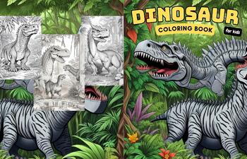 Preview of Dinosaur Coloring Book for Kids: Spark Your Child's Imagination with Realistic