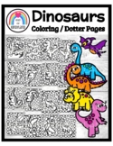 Dinosaur Coloring / Dauber Pages: T-Rex, Brontosaurus, Pte