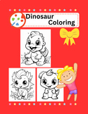 Dinosaur Coloring Page Worksheet For Toddler, Kindergarten