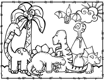 dinosaur coloring pages by preschoolers and sunshine tpt