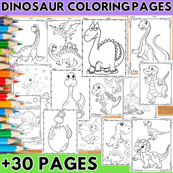 Preview of Dinosaur Unit Coloring Pages Activities - Science No Prep Dinosaur Coloring Book