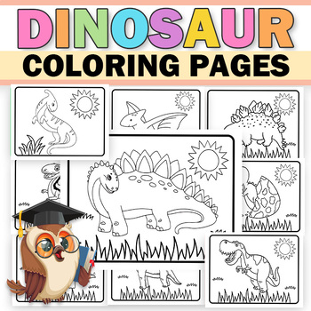 Preview of Dinosaur Coloring Pages | Dinosaur Clips Clipart | Dinosaur Coloring Sheets