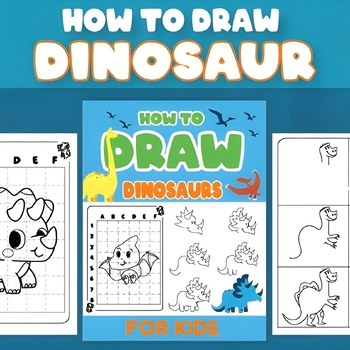 Preview of Dinosaur Coloring Pages - How to Draw Dinosaur - Learn Step by Step, Dinosaur