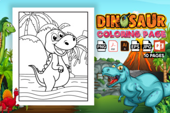 Download Dinosaur Coloring Pages Kdp Interior By Kdp World Store Tpt
