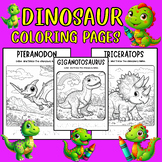 Dinosaur Coloring Pages, PreK & Kindergarten English Langu