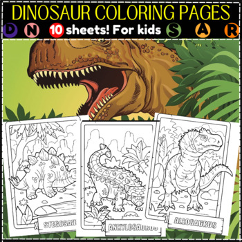 Dinosaur Coloring Pages| Printable Coloring Sheets | Dinosaur Coloring Book