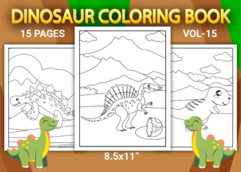 Preview of Dinosaur Coloring Pages Vol-15