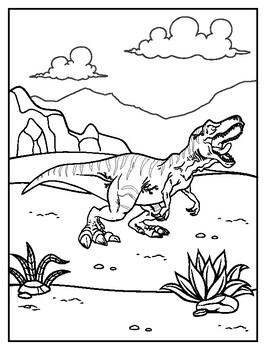 Dinosaur Coloring Pages - Worksheet by New Skill School | TPT