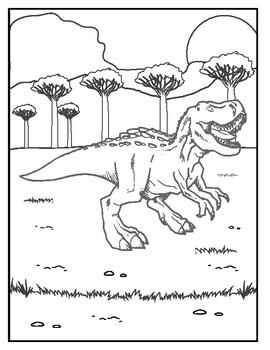 Dinosaur Coloring Pages - Worksheet by New Skill School | TPT