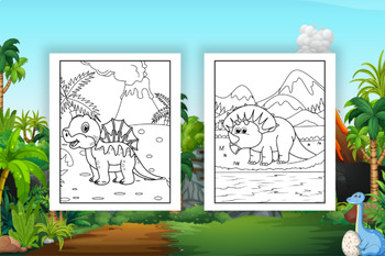 Dinosaur Coloring Pages for Kids by Emma Bit | TPT