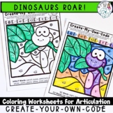 Dinosaur Coloring Sheet : Create-Your-Own-Code Worksheets