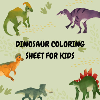 Preview of Dinosaur Coloring Sheet for Kids