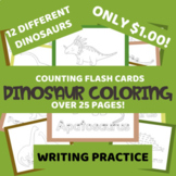 Dinosaur Coloring Sheets - Writing, Coloring, Math, Craft 