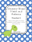 Dinosaur Colors Shape Matching and Patterns