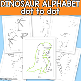 Dinosaur Connect the Dots - Dot to Dot Alphabet Worksheets