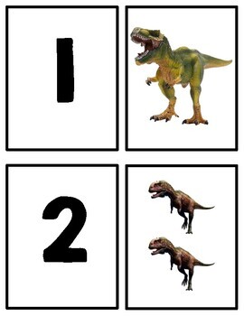 dinosaur math number matching and counting activity tpt