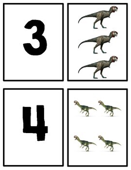 dinosaur math number matching and counting activity tpt