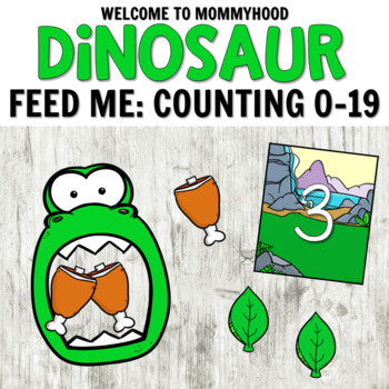 Preview of Dinosaur Counting Activity for Preschool: feed the dinosaur