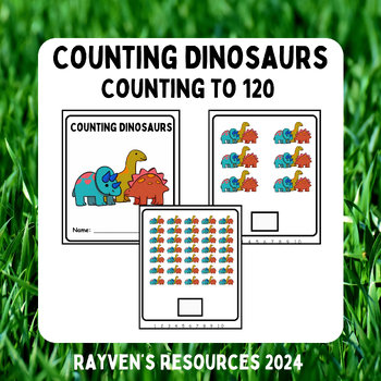 Preview of Dinosaur Counting Book Count within 120 Count by Three, Ten | 1st Grade Math