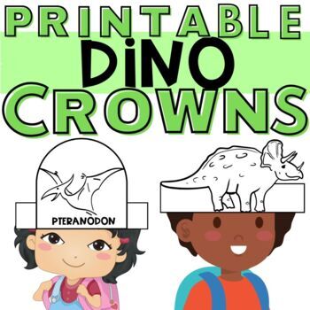 Preview of Dinosaur Craft Preschool | Dino Activities Kindergarten | Easy Coloring Activity