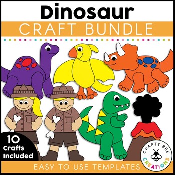 Preview of Dinosaur Crafts Bundle Classroom Theme Unit Bulletin Board Activities Preschool