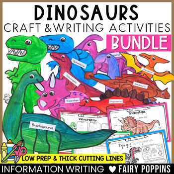 Preview of Dinosaur Crafts & Activities BUNDLE - Informational Writing Worksheets