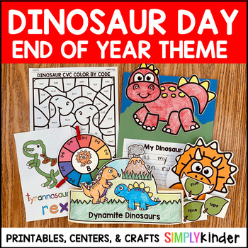 Preview of Dinosaur Day Themed Activities, End of the Year: Crafts, Hats