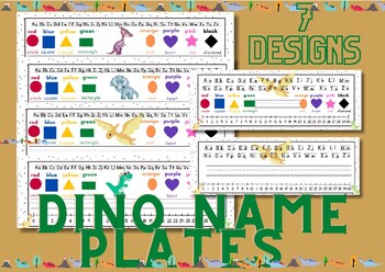 Preview of Desk Name Plates Dinosaur Themed | Desk Name Tags | Desk Toppers |