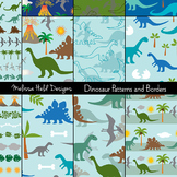 Dinosaur Digital Patterns and Borders
