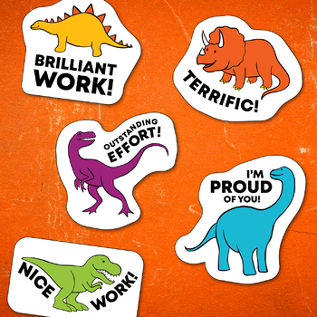 Dinosaur Digital Stickers by The Mainstream Montessori Teacher