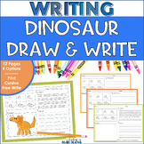 Dinosaur Directed Drawing Writing Prompts - Print & Cursiv