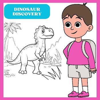 Preview of Dinosaur Discovery Coloring Expedition