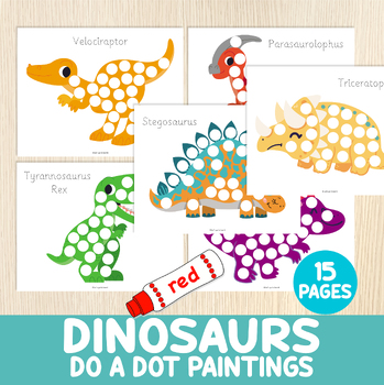 Preview of Dinosaur Do a Dot Paintings, Dot Markers, Fine Motor Skills Activity, Art