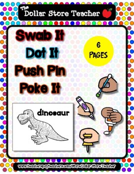 Preview of Dinosaur - Dot It - Spot It - Push Pin Poke It - Swab Fine Motor Art - 6 pgs *ap
