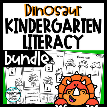 Preview of Dinosaur Early Literacy BUNDLE | Kindergarten Worksheets and Digital