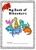 Dinosaur Early Skills Book - COLOUR/BLACK AND WHITE