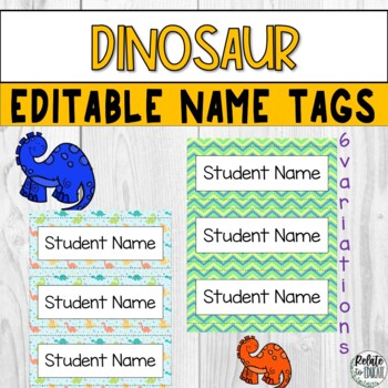 printable name tags dinosaur teaching resources tpt