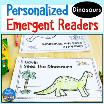 Preview of Dinosaur Emergent Readers - Personalized Name Books
