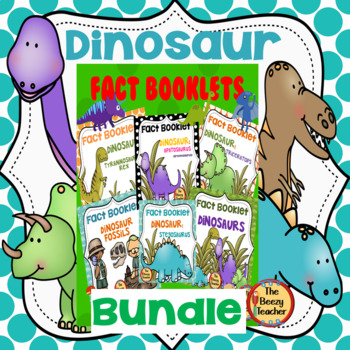 Preview of Dinosaur Fact Booklet Bundle | Crafts | Comprehension | Writing