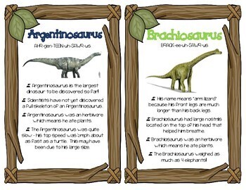 dinosaur fact cards for kids by early childhood resource center tpt