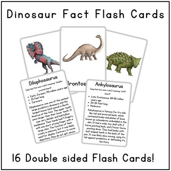 Preview of Dinosaur Fact Flash Cards