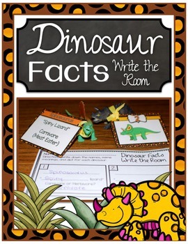 Preview of Dinosaur Facts Write the Room Center