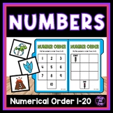 Dinosaur File Folder Activities | Numbers 1 to 20 Numerical Order