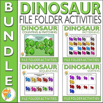Preview of Dinosaur File Folder Activities for Early Childhood Education Bundle