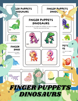 Preview of Dinosaur Finger Puppets - Craft, Play, Roar! on TPT