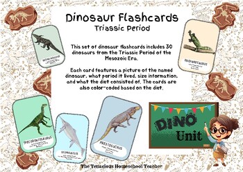 Preview of Dinosaur Flashcards - Triassic Dinos
