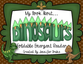 Preview of Dinosaur Foldable Early Emergent Reader  ***FREEBIE***