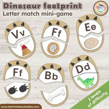 Preview of Dinosaur Footprint First Letter Alphabet Match