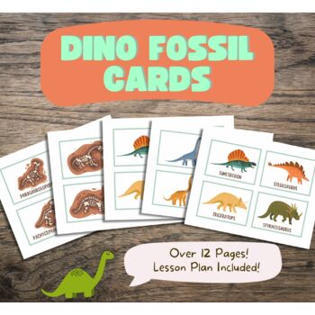 Preview of Dinosaur Fossil Cards | Dino Matching Game | Educational | Language Center