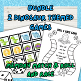 Dinosaur Games BUNDLE Memory Match & Roll and race PRINTABLE